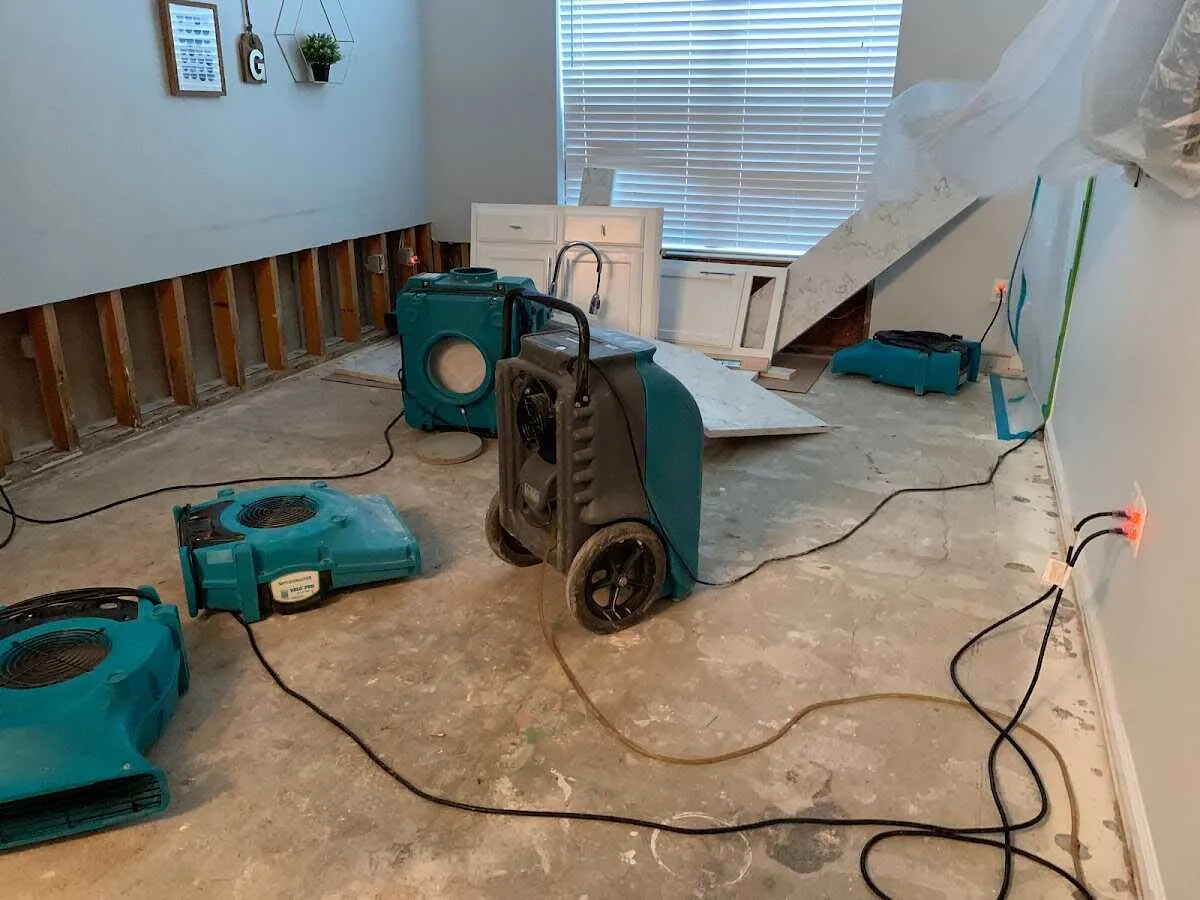 Dehumidifier in flood-cut room for Water Extraction & Removal in Bellevue